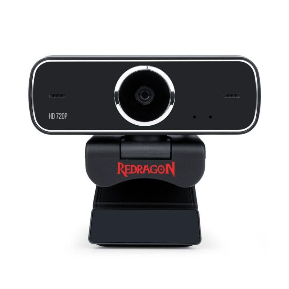 Redragon GW600 Fobos 720P Dual Microphone 360-Degree Rotation - 2.0 USB Webcam (Black, NEW)