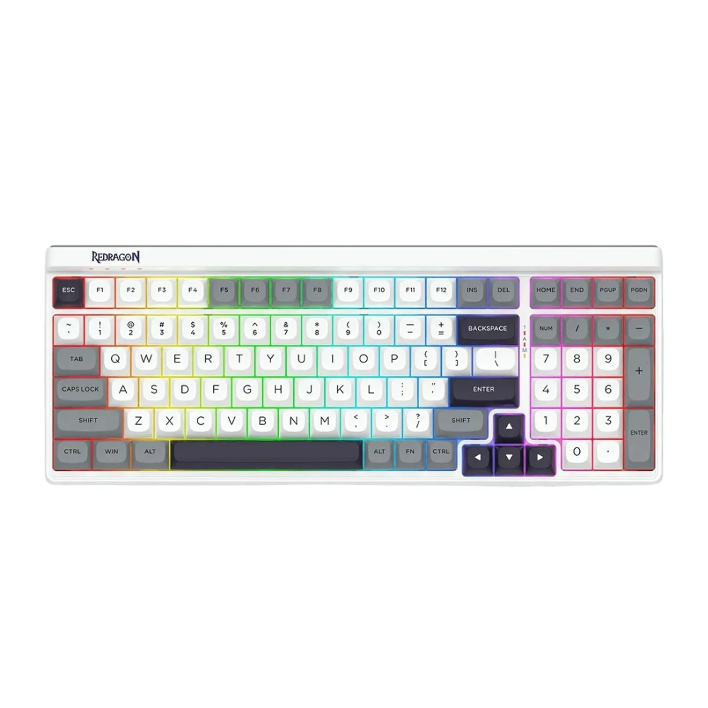 Redragon K656 Garen Pro 100 Keys Layout RGB (Wired, Wireless 2.4G, Bluetooth) Triple Mode Mechanical Keyboard (NEW)