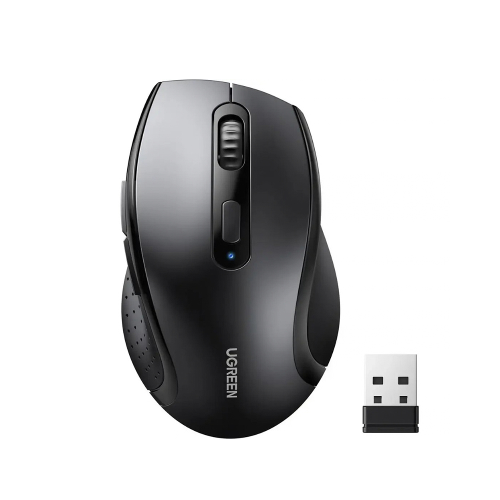 UGREEN 45012 Ergonomic Contoured-Shape 2.4 GHz Wireless Mouse (Black, NEW)