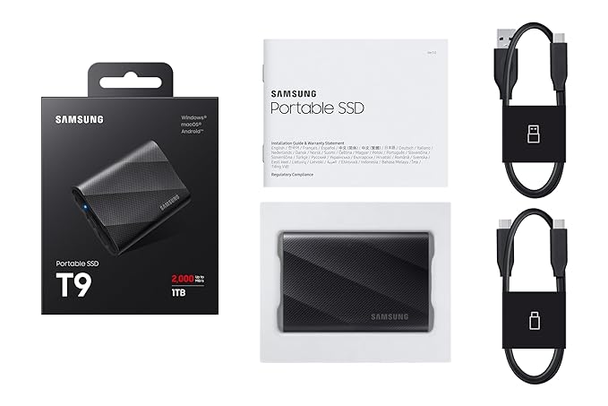 Samsung T9 1TB Portable SSD (Black, NEW)