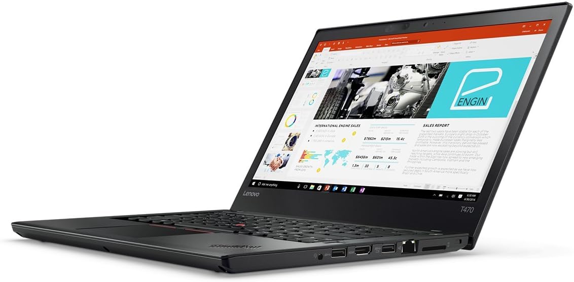 Lenovo ThinkPad T470 Business Ready Laptop - 7th Gen Core i5 7200u Processor 8-GB 256-GB SSD Intel HD 620 GC 14" HD 720p 60Hz Display W10 Pro (Black, Used)