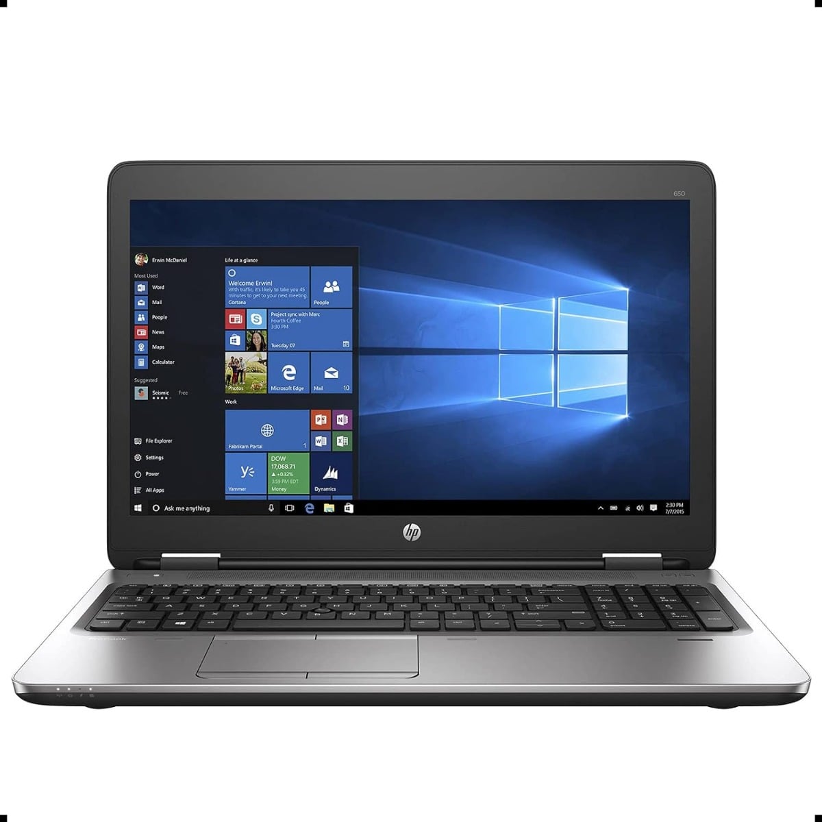 HP ProBook 650 G2 - Sky Lake - 6th Gen Core i5 6300U Processor 8-GB 256-GB SSD Intel HD 520 GC 15.6" Full HD 1080p 60Hz Display W10 Pro (Black Top, Silver Base, Used)