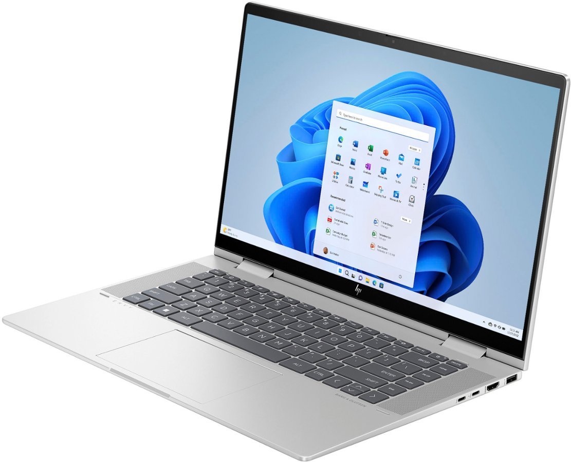 HP Envy x360 15 FE0053dx 2 in 1 - Raptor Lake - 13th Gen Core i7 1355u Processor 16GB 512GB to 2-TB SSD Intel Iris Xe Graphics 15.6" Full HD IPS 400nits Micro Edge Touchscreen Convertible Display B&O Play Backlit KB TPM 2.0 W11 (Natural Silver, NEW)