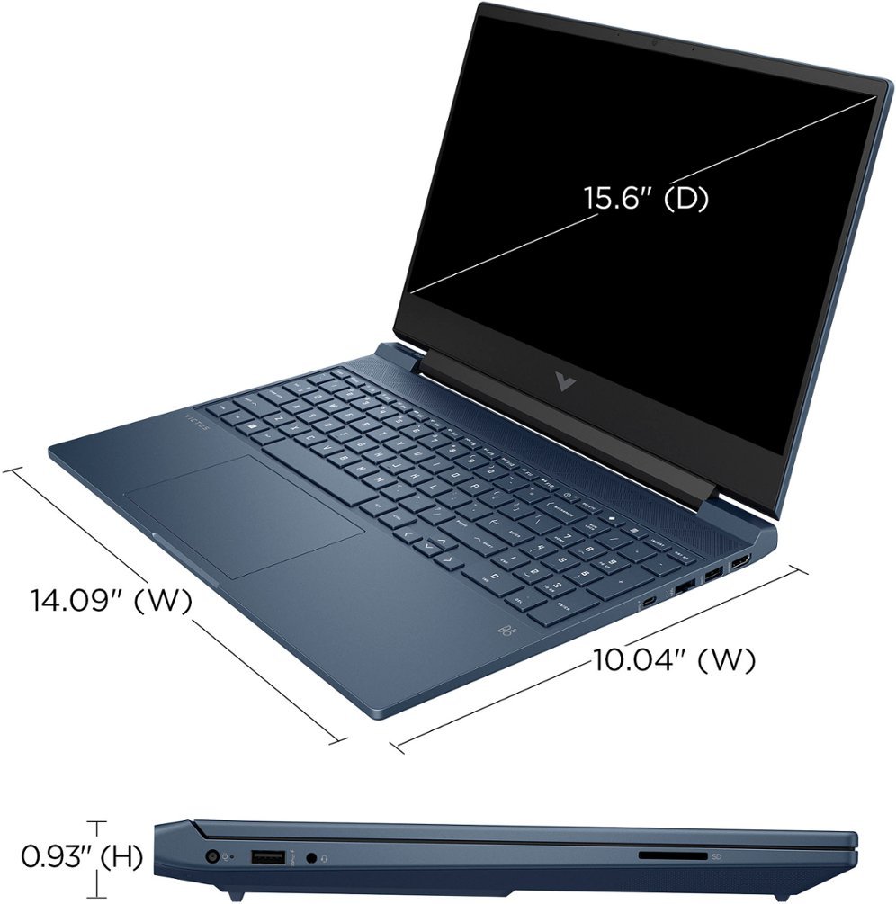 HP Victus 15 FA0033dx - Alder Lake - 12th Gen Core i5 12450H Processor 8GB to 32GB 512GB to 2-TB SSD 4-GB NVIDIA GeForce RTX3050 GDDR6 Graphics 15.6" Full HD IPS 144Hz Micro Edge AG Display B&O Play Backlit KB W11 (Performance Blue, NEW)