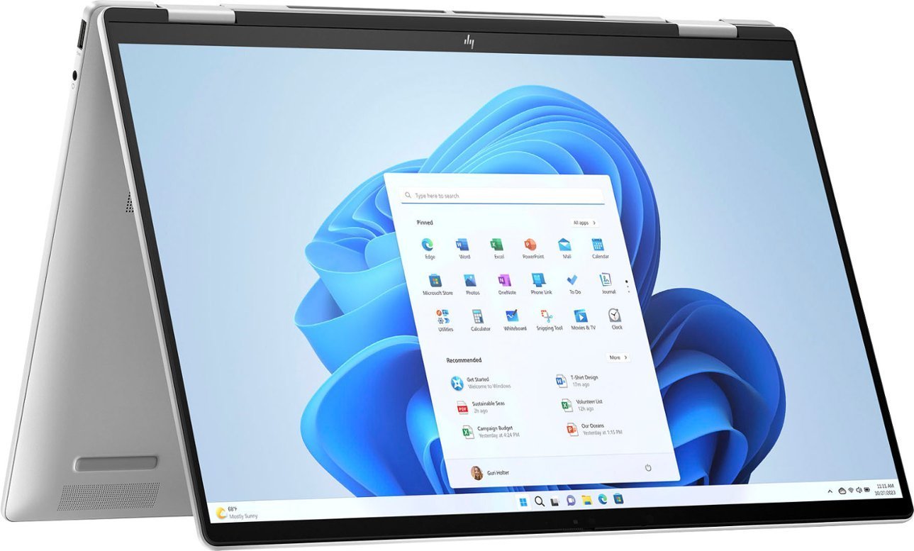 HP Envy 2 in 1 16" AC0023dx - Intel Core Ultra 7 155U Processor 16-GB 1-TB SSD Intel Integrated Graphics 16" WUXGA 1200p IPS MicroEdge Touchscreen Convertible Display PolyStudio Audio Backlit KB TPM W11 (Glacier Silver, NEW)