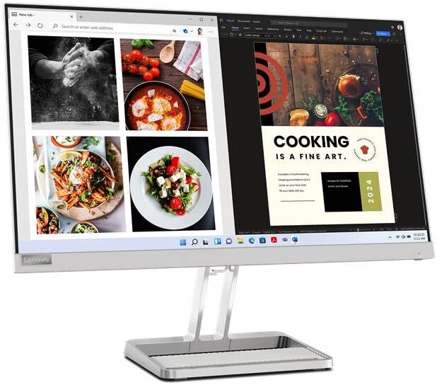 Lenovo L24i-40 23.8-Inch Full HD 1080p 100 Hz IPS Panel Monitor (Gray)