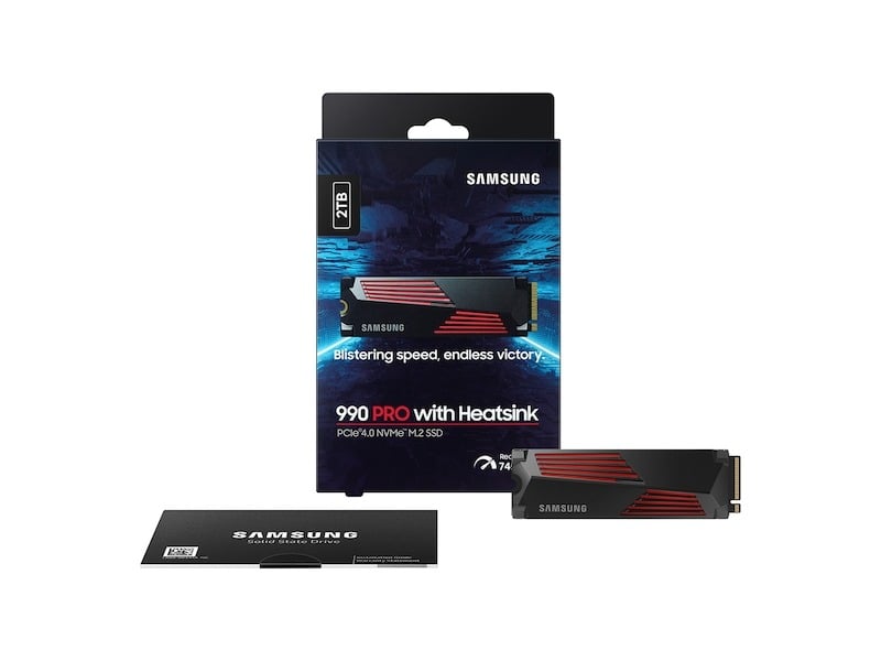 Samsung 990 Pro 2 Terabyte with Heatsink NVMe M.2 SSD