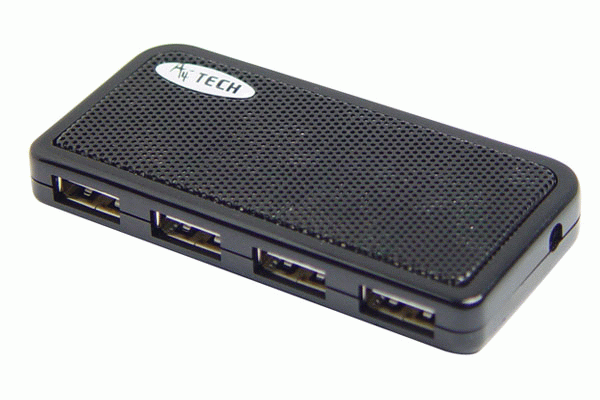 A4Tech HUB-64 4 Port 2.0 USB Card Reader (Black)