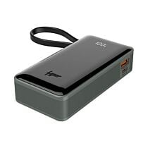 Axis Power Bank 22.5W Fast Charging (10,000 mAh) Built-in Type-C Cable Digital Display Multiple Ports (Black, NEW)