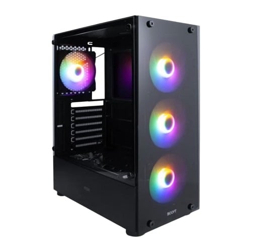 Boost Fox RGB Mid-Tower ATX PC Case Black