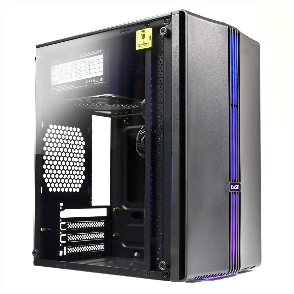 EASE EM123B Tempered Glass Gaming Case (Black)