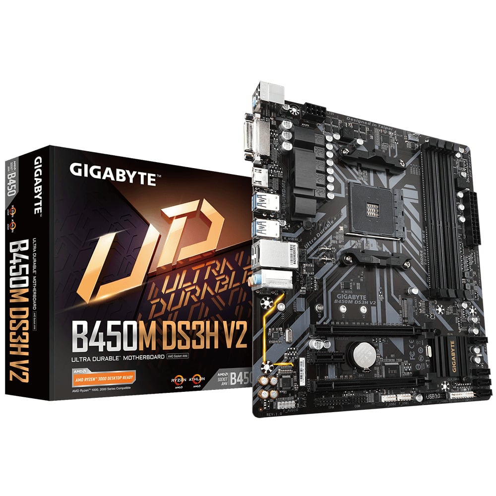 Gigabyte B450M DS3H V2 AMD Ryzen AM4 Micro ATX Motherboard