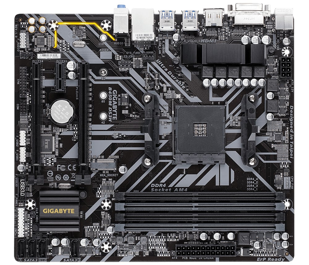 Gigabyte B450M DS3H V2 AMD Ryzen AM4 Micro ATX Motherboard