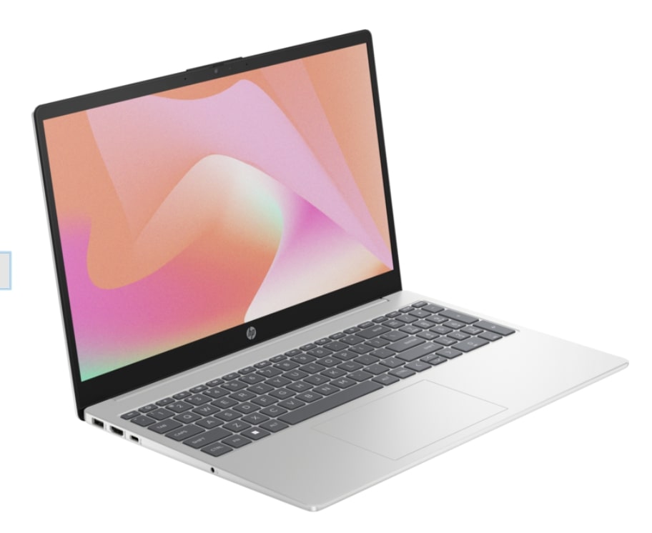 HP 15 FD0131wm - Alder Lake N - Intel Core i3 N305 (8-Core) Processor 8-GB to 32-GB 256-GB to 2-TB SSD Intel UHD GC 15.6" Full HD 1080p IPS 300nits Display FP Reader W11 (Natural Silver, NEW)