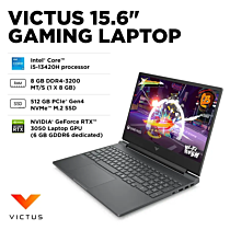 HP Victus 15 FA2013DX Gaming Laptop - Raptor Lake - 13th Gen Core i5 13420H Processor 8-GB 512-GB SSD 6-GB NVIDIA GeForce RTX3050 GDDR6 GC 15.6" Full HD 1080p IPS 144Hz 300nits MicroEdge Display Backlit KB W11 (Mica Silver, NEW)