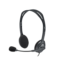 Logitech H111 Wired Stereo Headset (Black, NEW)