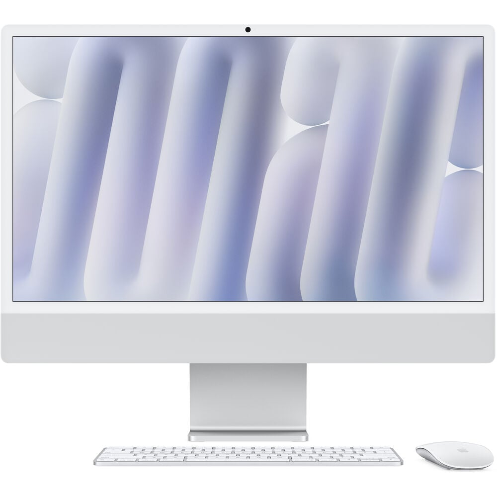 Apple iMac MWUV3 - M4 Chip 10-Core CPU 16GB 512SSD 24-Inch 4.5K Retina Display 10-Core GPU Magic Mouse & Magic Keyboard Included (Silver,2024)
