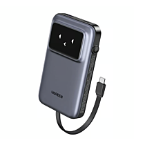 UGREEN 35603B 10000mAh 30W with Built-In USB-C Cable Power Bank (Grey, NEW)