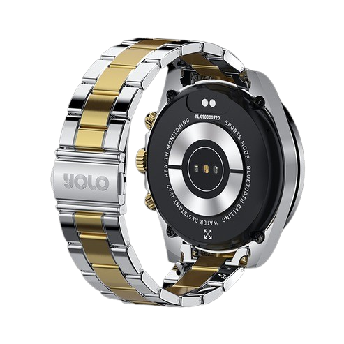 Yolex Designer Bluetooth Water Proof HD Bright Display Smart Watch (Silver+Gold)