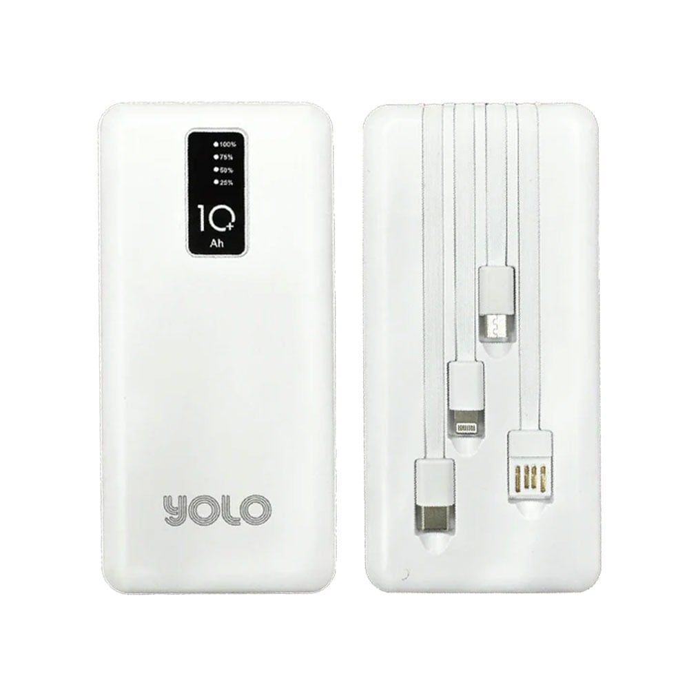 Yolo Power 10 (10,000 mAh) With Smart Chip Technology Power Bank (White)